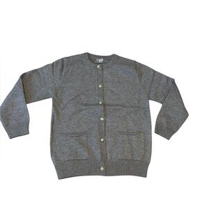 Beberavi Girls Cardigan Sz 8 Gray 100% Extra Fine Merino Wool Handmade in Kenya